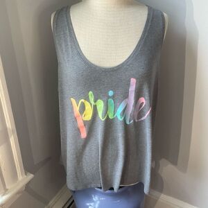 XXL Pride Muscle Tank! Grey with rainbow graphic. Preloved